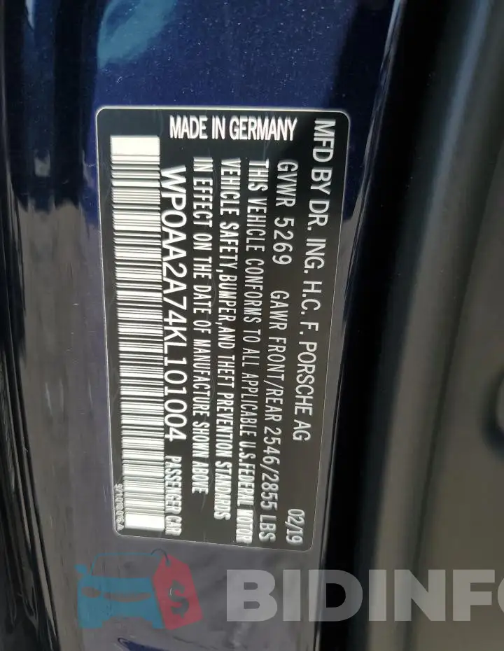 WP0AA2A74KL101004 Photo# 12