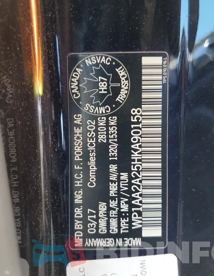 WP1AA2A25HKA90158 Photo# 13