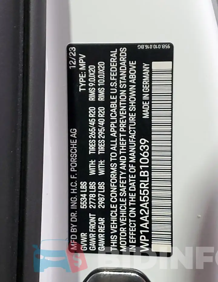 WP1AA2A55RLB10639 Photo# 12