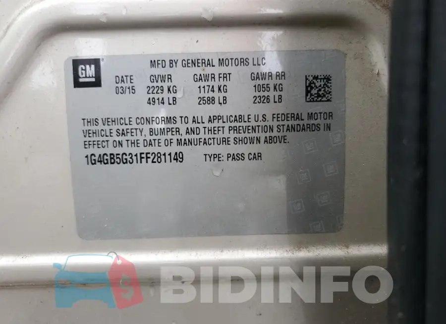 1G4GB5G31FF281149 Photo# 13