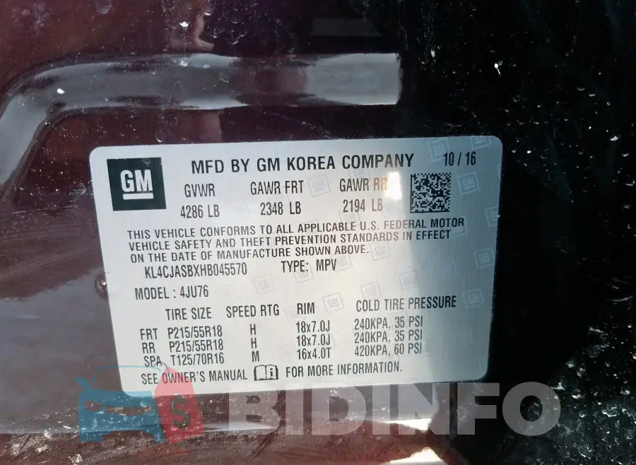 KL4CJASBXHB045570 Photo# 10