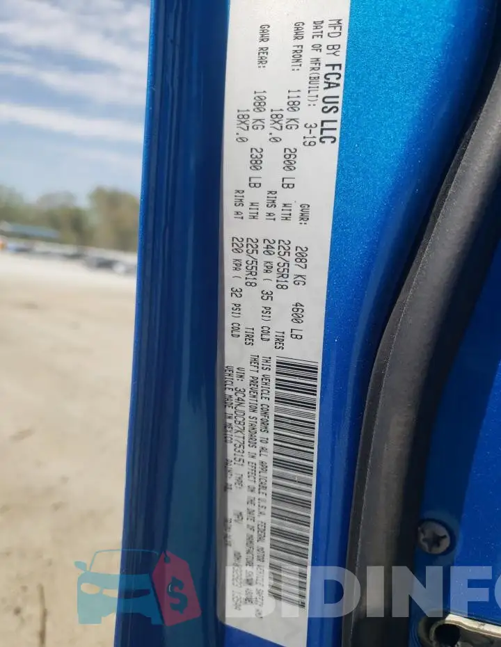 3C4NJDCB7KT753151 Photo# 14