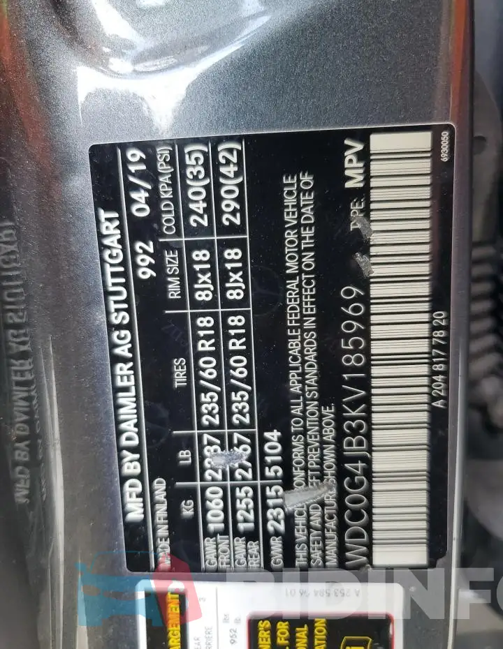 WDC0G4JB3KV185969 Photo# 13