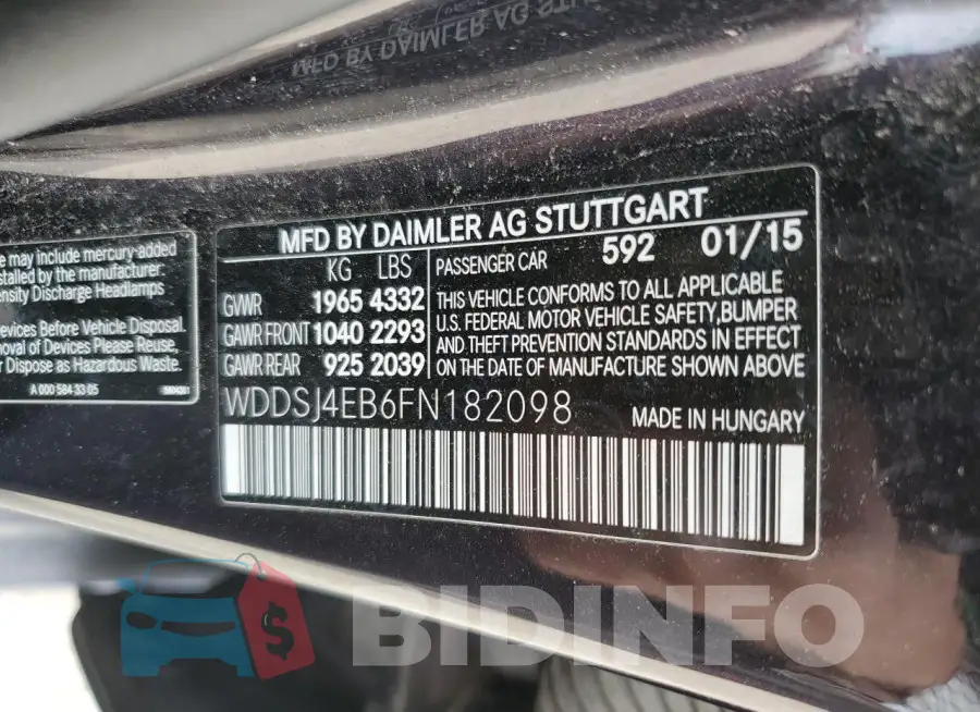 WDDSJ4EB6FN182098 Photo# 12