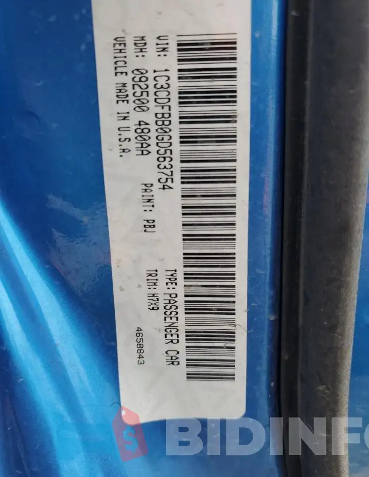 1C3CDFBB0GD563754 Photo# 12