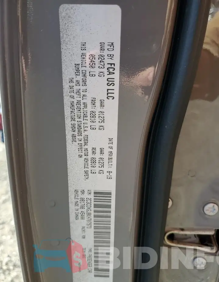 2C3CDXGJ8KH707973 Photo# 13