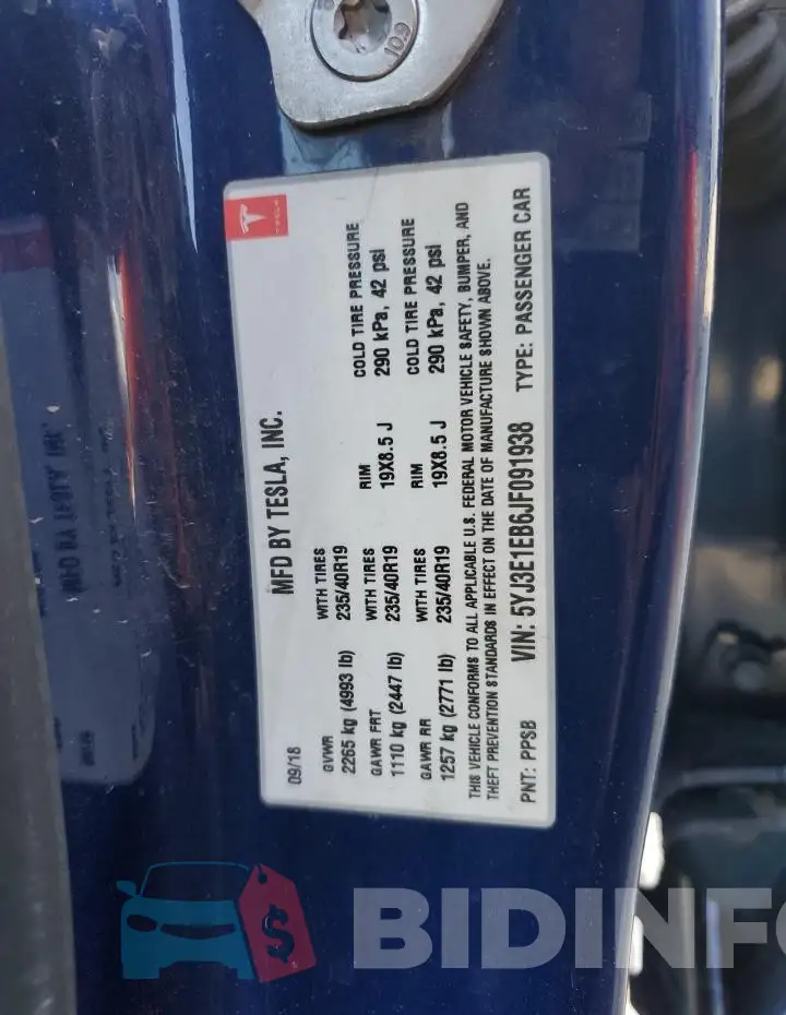5YJ3E1EB6JF091938 Photo# 12