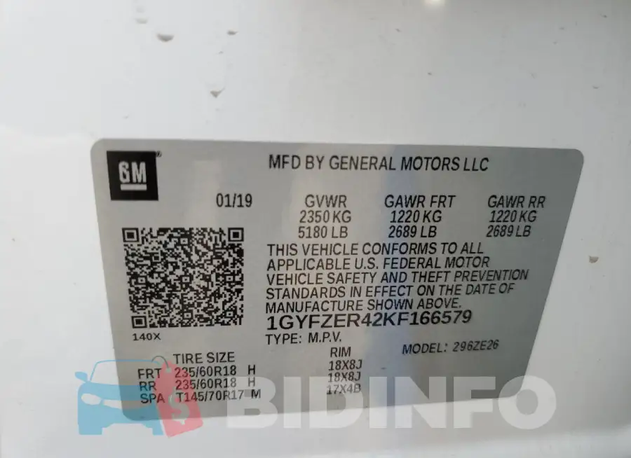 1GYFZER42KF166579 Photo# 12