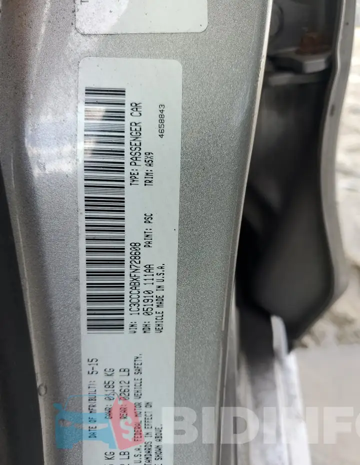 1C3CCCABXFN728608 Photo# 12