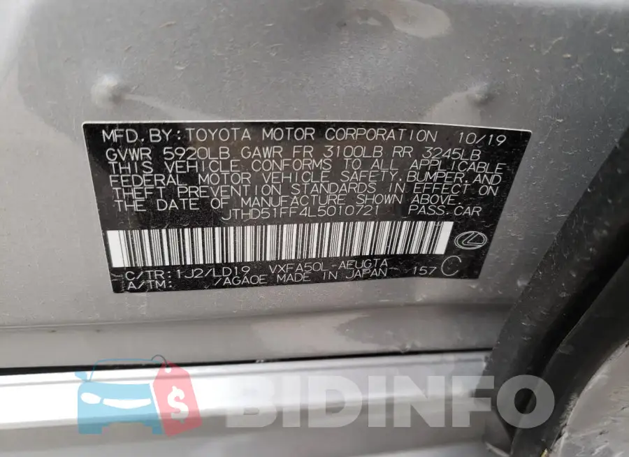 JTHD51FF4L5010721 Photo# 12