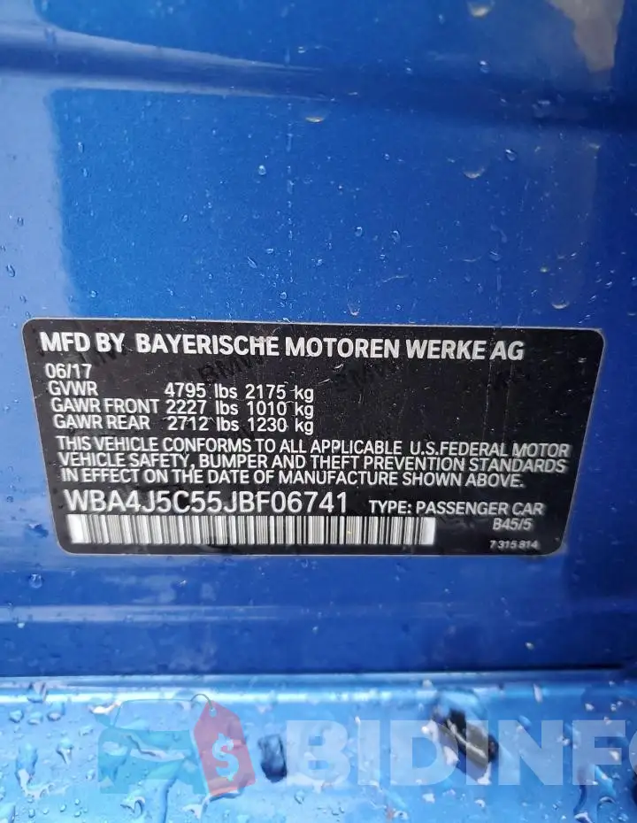WBA4J5C55JBF06741 Photo# 12