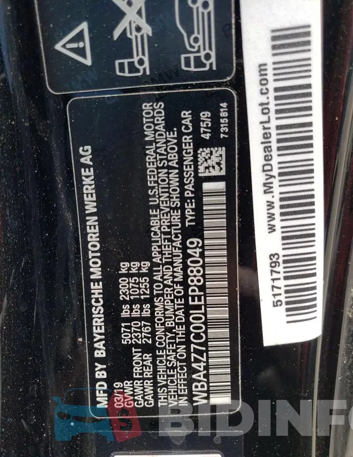 WBA4Z7C00LEP88049 Photo# 13