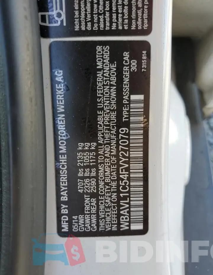WBAVL1C54FVY27079 Photo# 12
