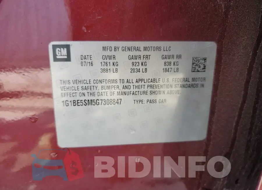 1G1BE5SM5G7308847 Photo# 12