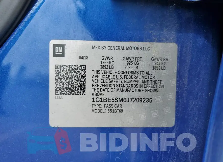 1G1BE5SM6J7209235 Photo# 12