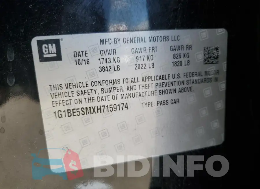 1G1BE5SMXH7159174 Photo# 12