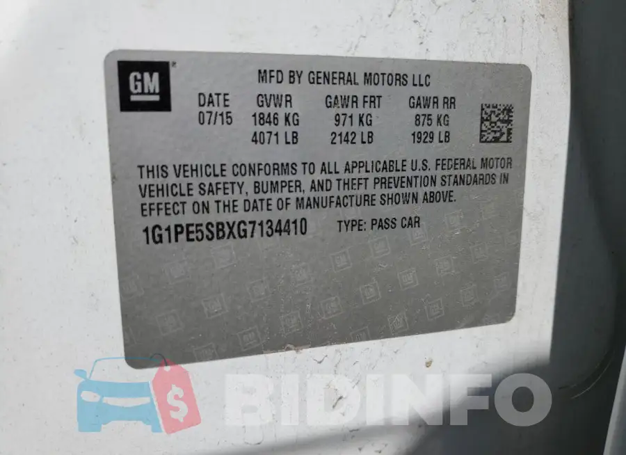 1G1PE5SBXG7134410 Photo# 12