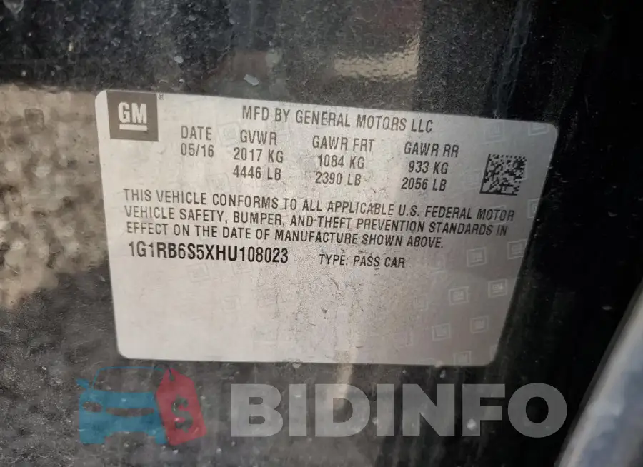 1G1RB6S5XHU108023 Photo# 12
