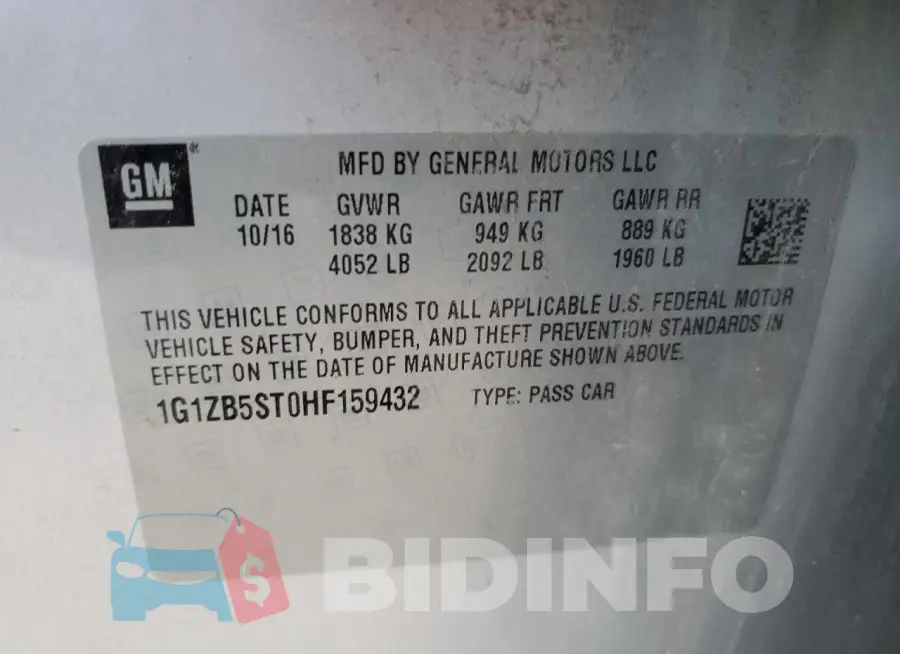1G1ZB5ST0HF159432 Photo# 13