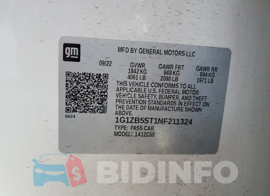 1G1ZB5ST1NF211324 Photo# 12