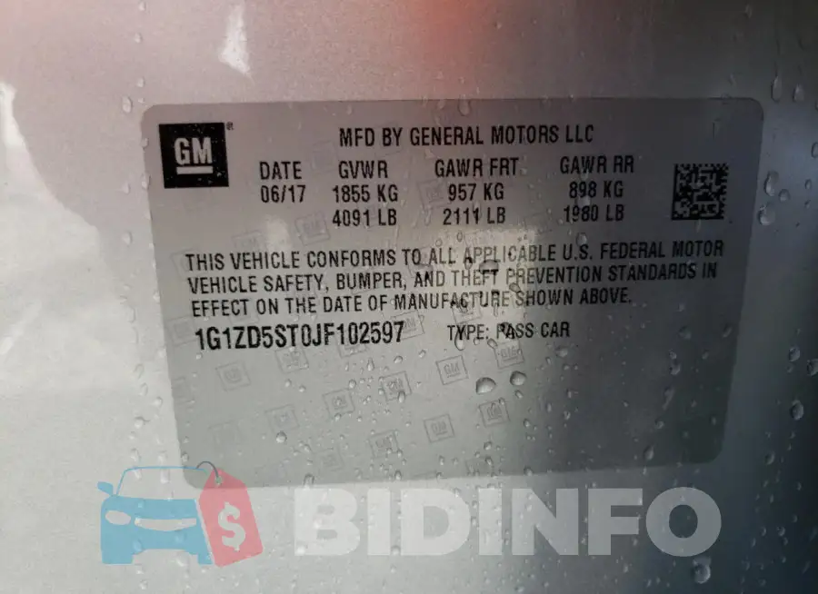 1G1ZD5ST0JF102597 Photo# 12