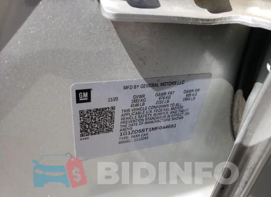 1G1ZD5ST1MF044651 Photo# 12