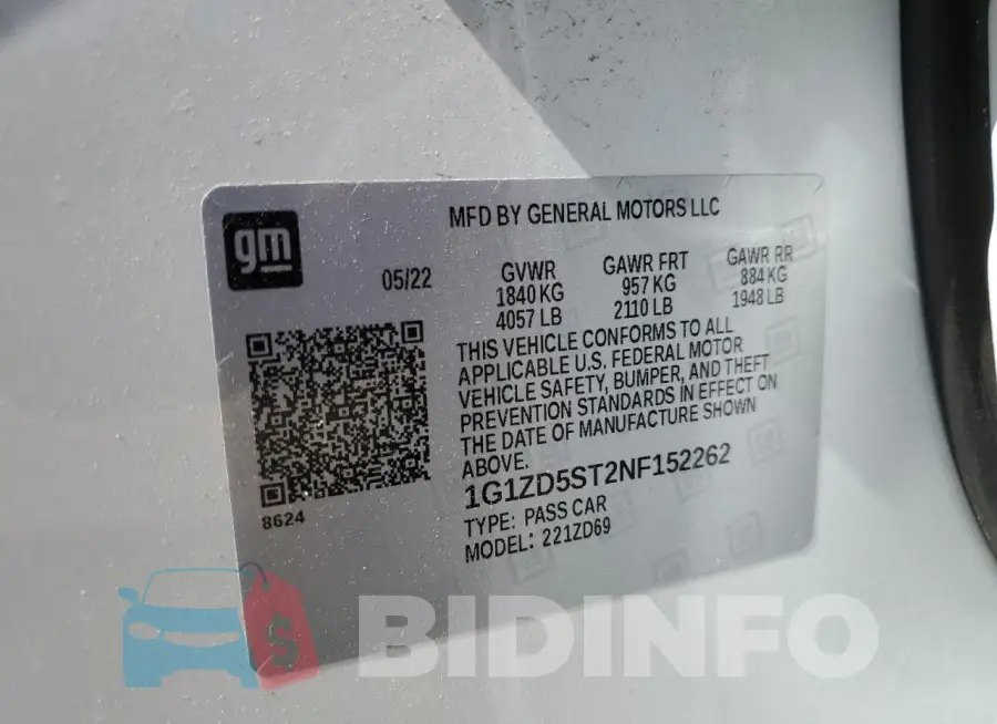 1G1ZD5ST2NF152262 Photo# 13