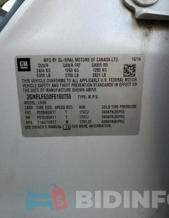 2GNFLFE30F6180756 Photo# 13
