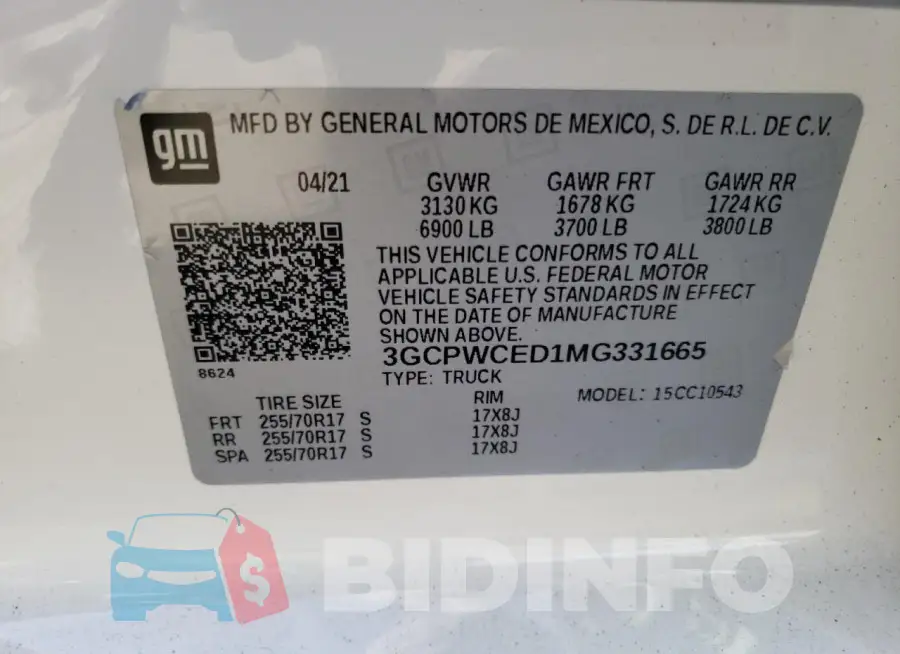 3GCPWCED1MG331665 Photo# 12
