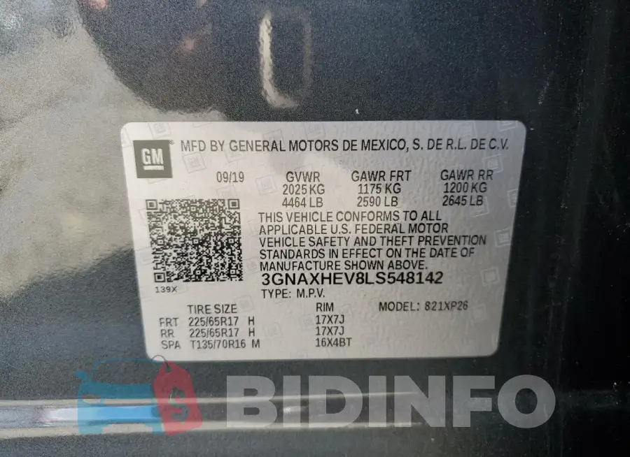 3GNAXHEV8LS548142 Photo# 13