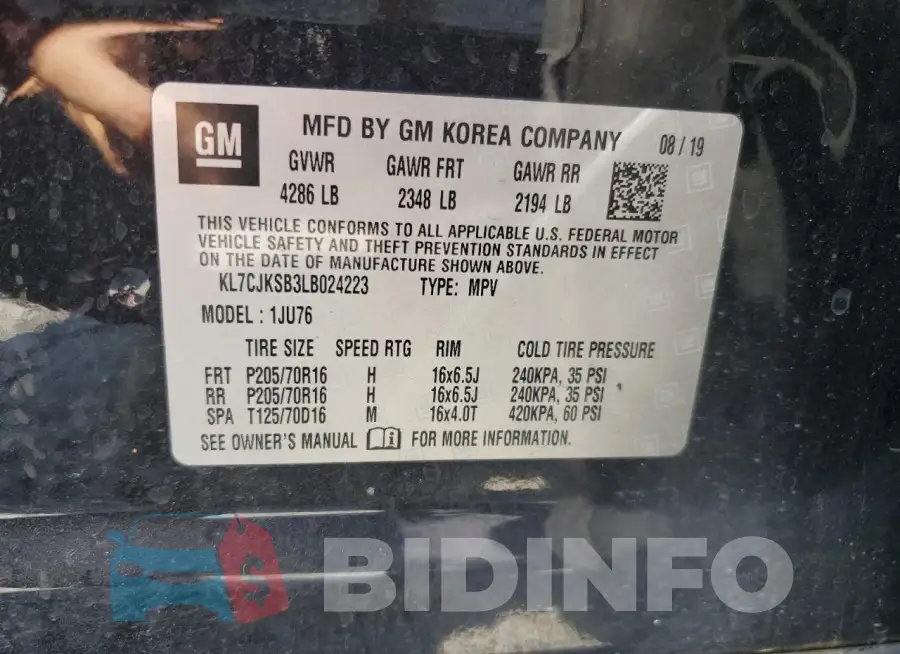 KL7CJKSB3LB024223 Photo# 13