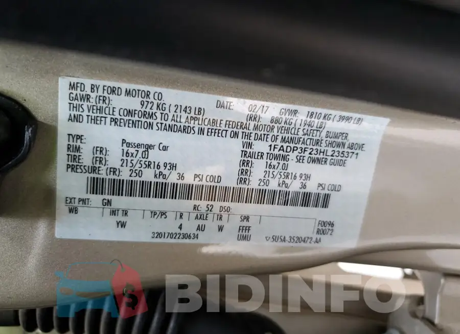 1FADP3F23HL235371 Photo# 13
