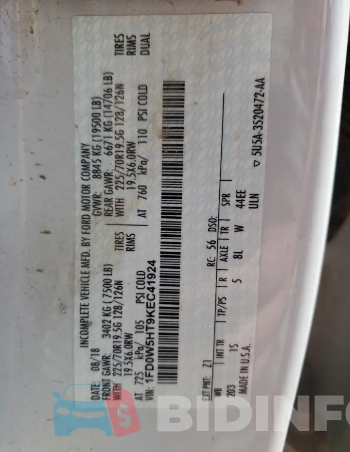 1FD0W5HT9KEC41924 Photo# 13