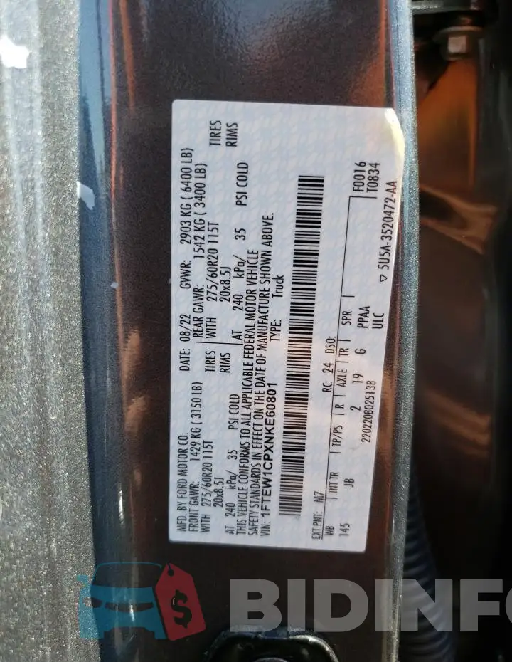 1FTEW1CPXNKE60801 Photo# 12