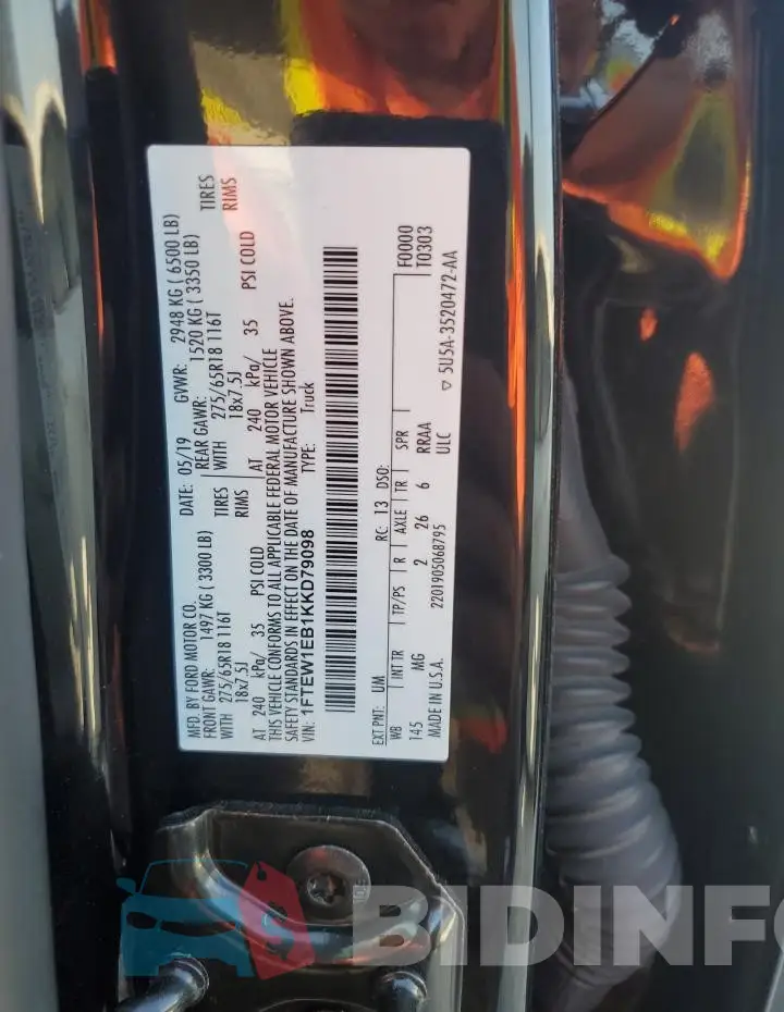 1FTEW1EB1KKD79098 Photo# 12