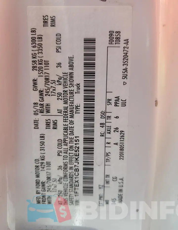 1FTEX1CB7JKE52151 Photo# 12