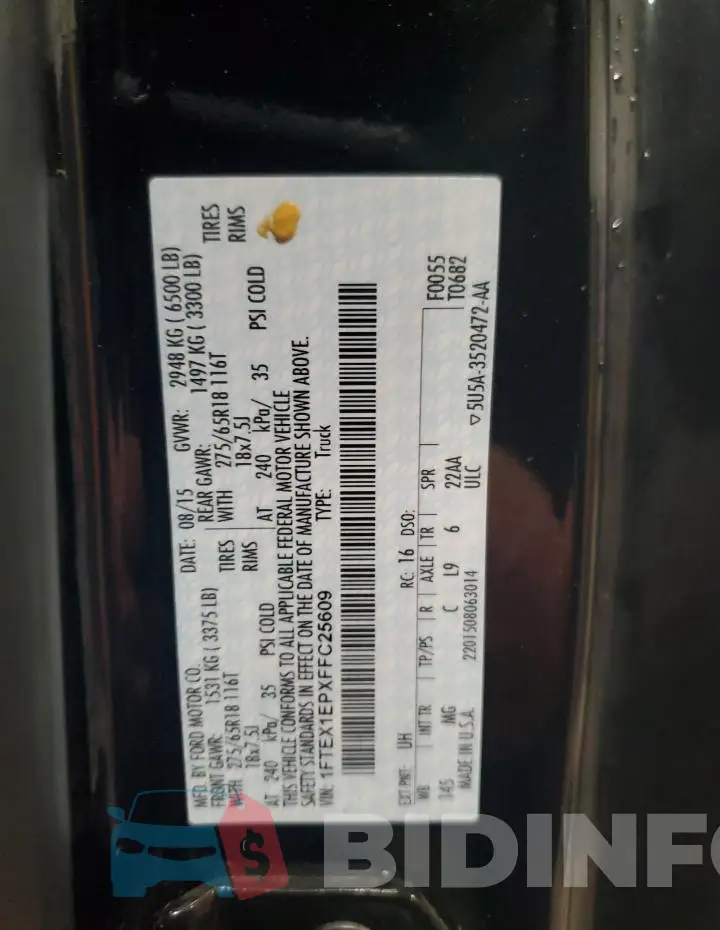 1FTEX1EPXFFC25609 Photo# 12
