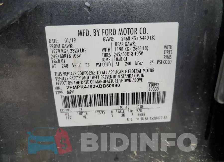 2FMPK4J92KBB60990 Photo# 13