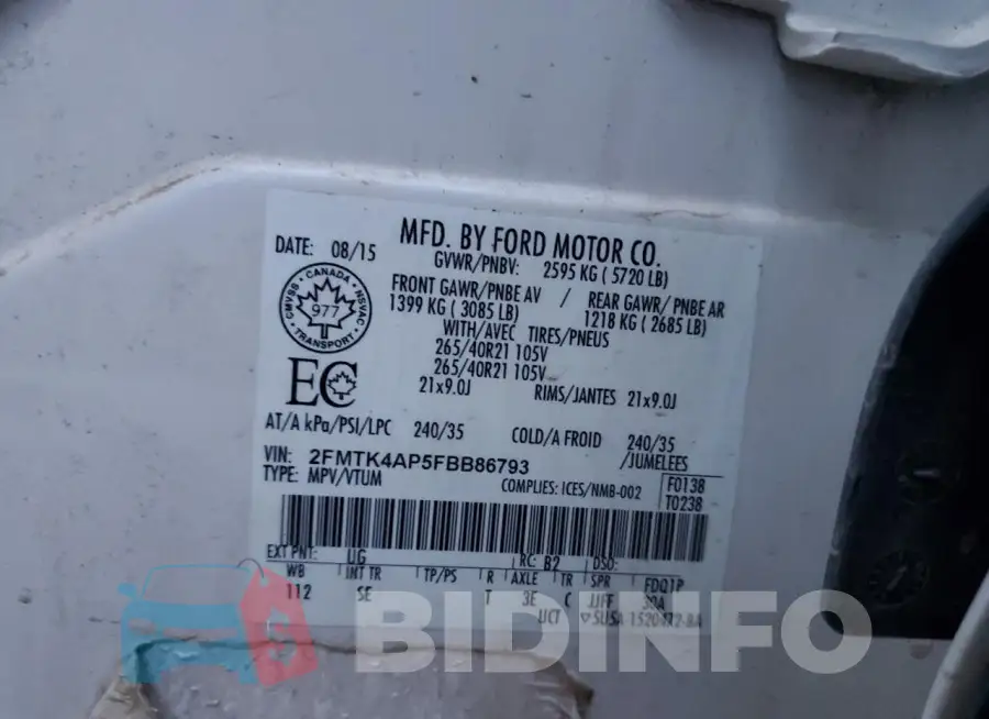 2FMTK4AP5FBB86793 Photo# 13