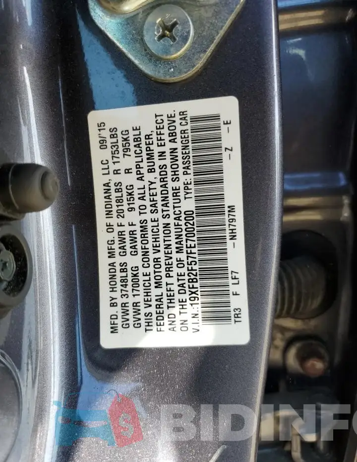 19XFB2F57FE700200 Photo# 12
