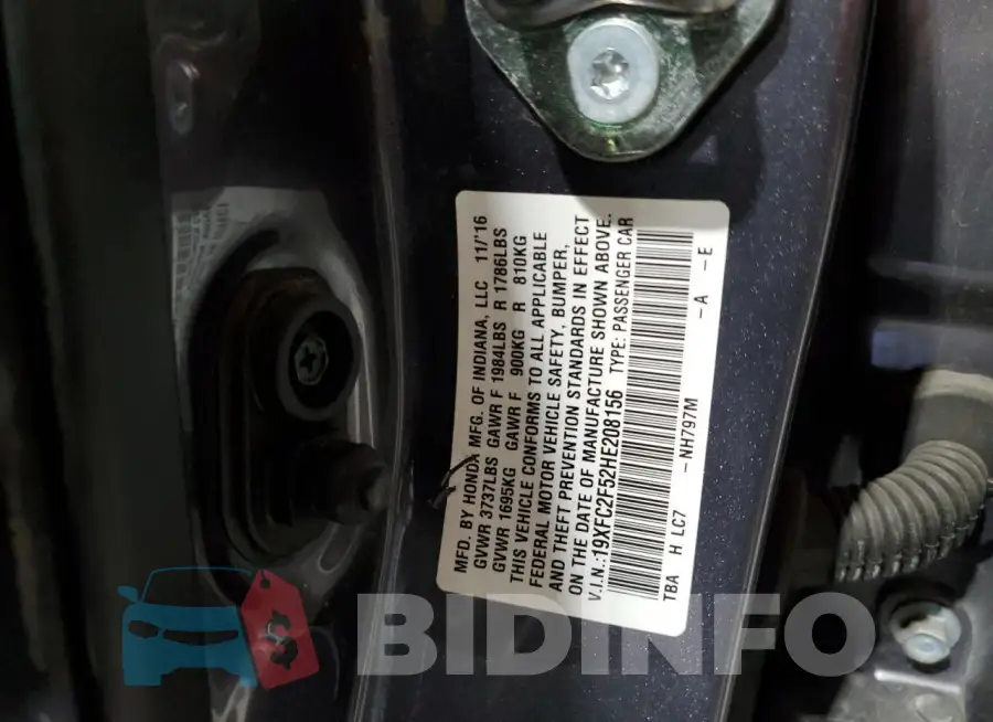 19XFC2F52HE208156 Photo# 12