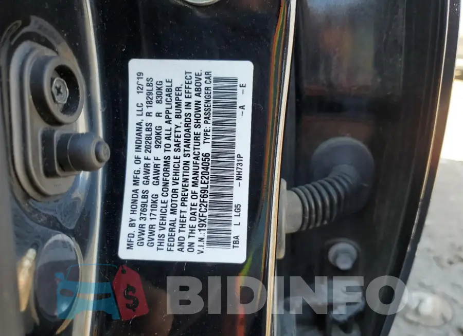 19XFC2F69LE204056 Photo# 12