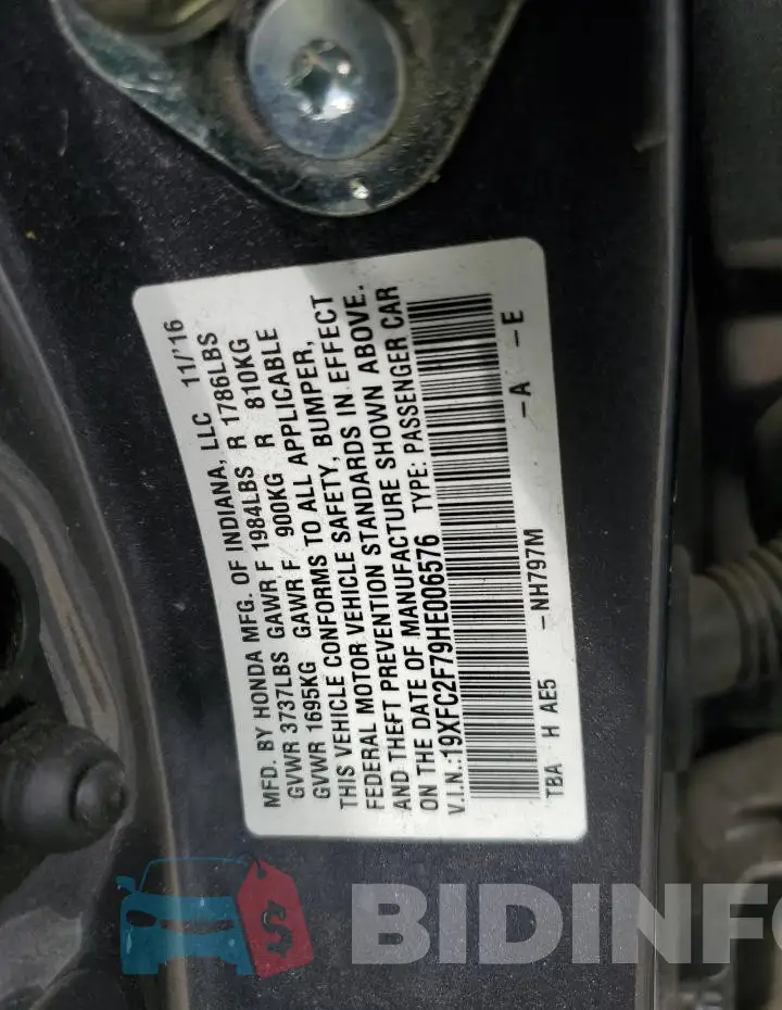 19XFC2F79HE006576 Photo# 12