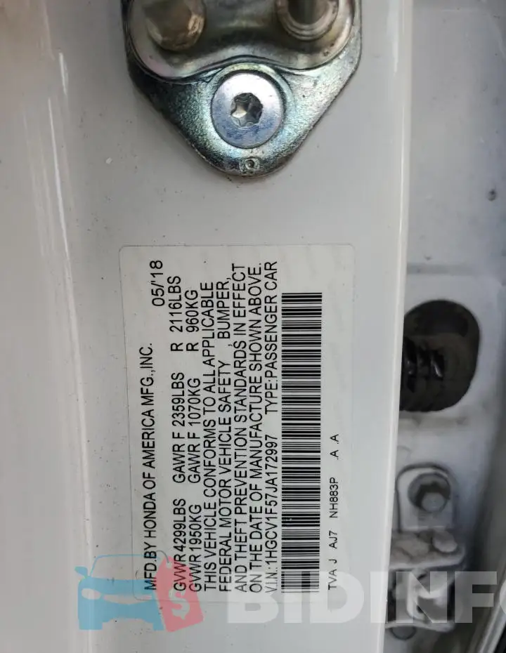 1HGCV1F57JA172997 Photo# 13
