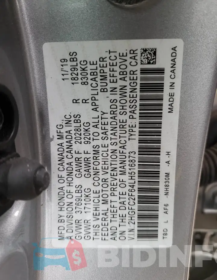 2HGFC2F64LH516873 Photo# 13