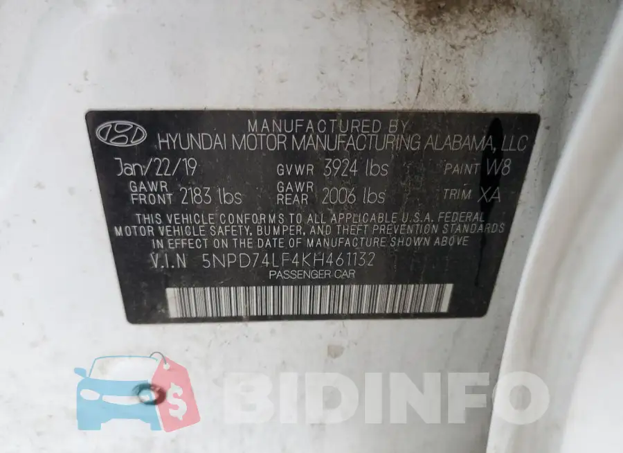 5NPD74LF4KH461132 Photo# 13