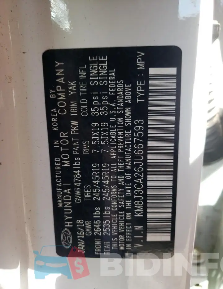 KM8J3CA26JU667593 Photo# 12