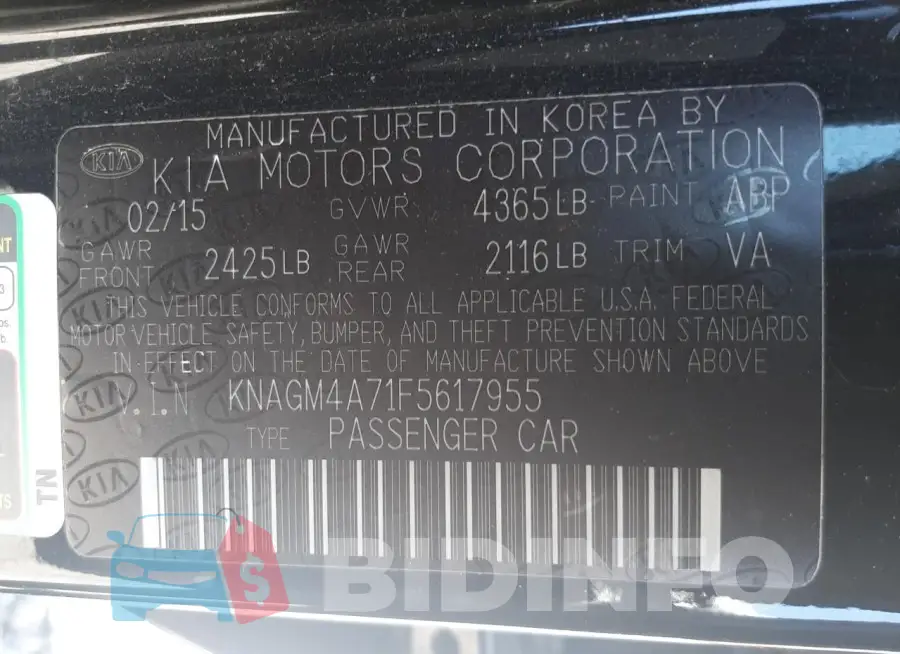KNAGM4A71F5617955 Photo# 12