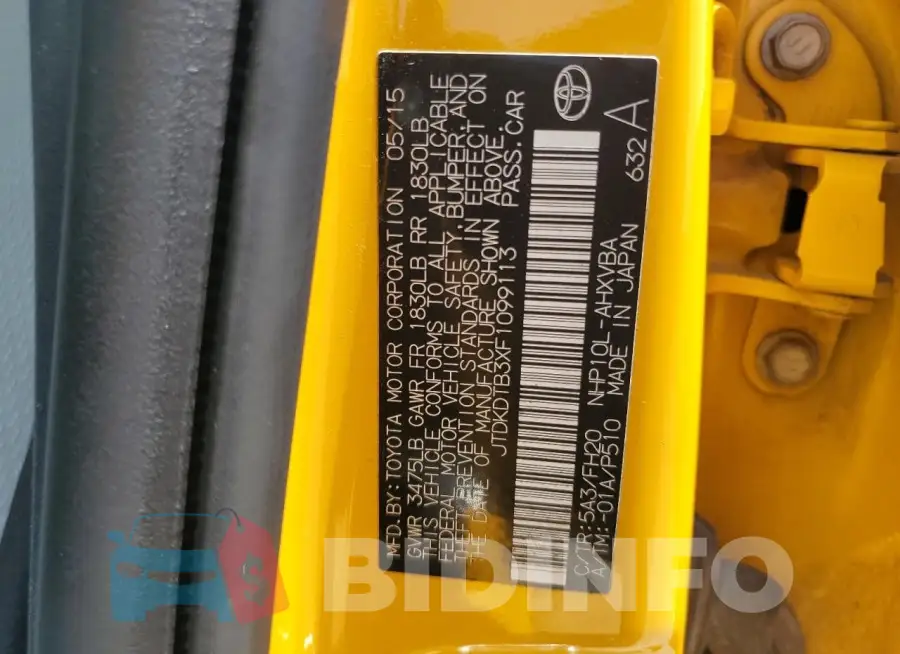 JTDKDTB3XF1099113 Photo# 12