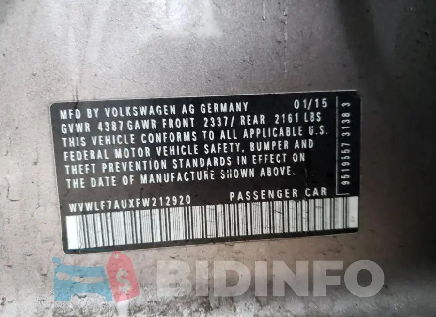 WVWLF7AUXFW212920 Photo# 12